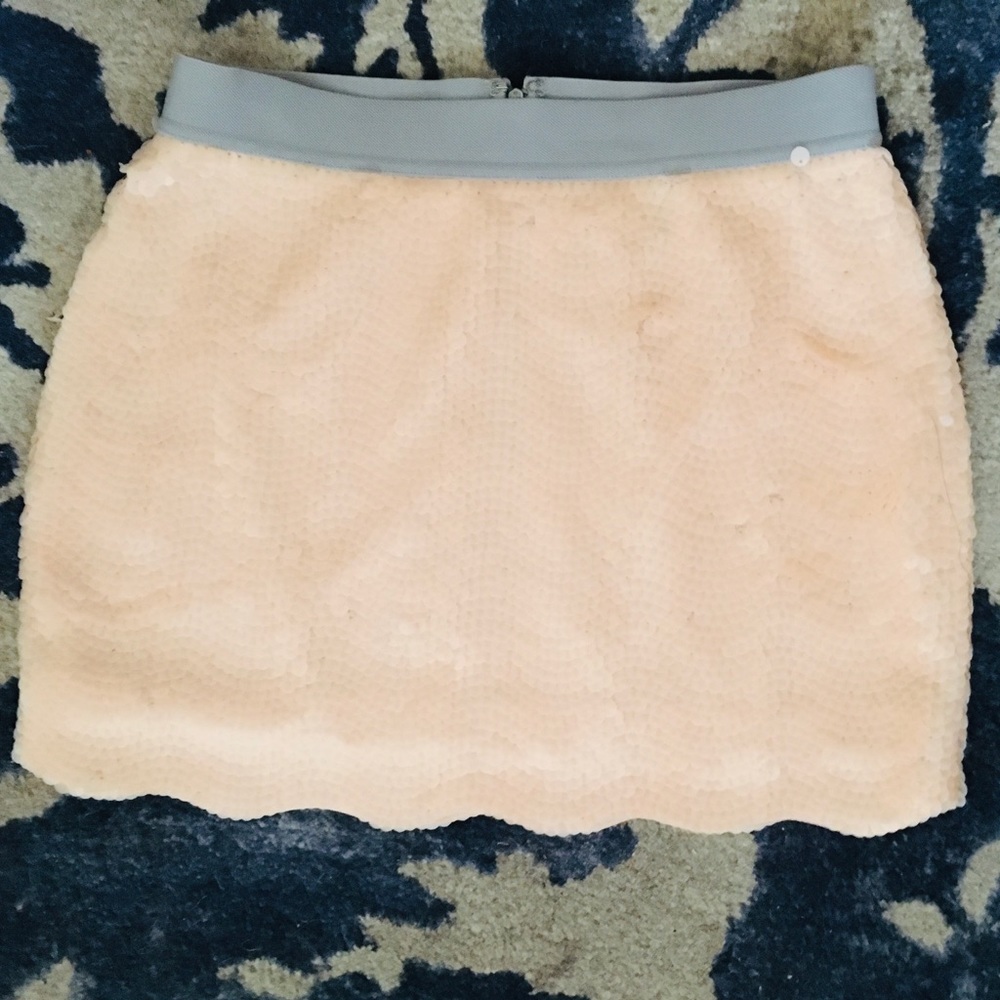 BCBG Max Azria Peach Sequin Mini Skirt XS